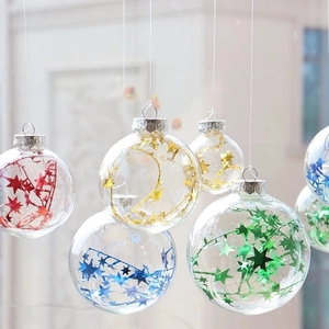 Christmas Ball Ornaments Clear Fillable PET Plastic Shatterproof DIY Craft Baubles Holiday Party Home Decor
