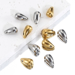 Polished teardrop tail chain pendants in gold and silver finish for DIY jewelry making