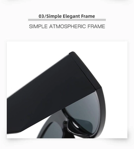 Detail shot of the glossy black frame and sturdy hinges of these square fashion sunglasses