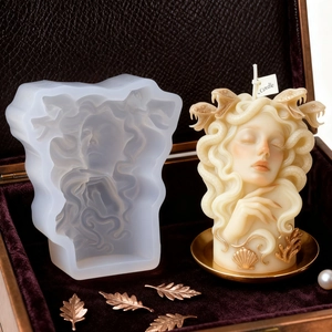 3D Medusa head silicone mold for DIY aromatic candles and relief plaster sculptures