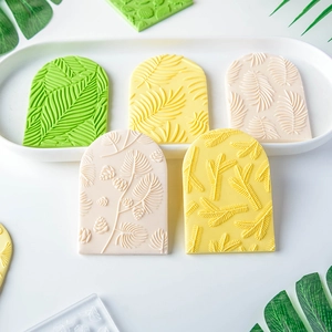 Floral leaf pattern fondant embossing molds for cake decoration and clay stamping tool