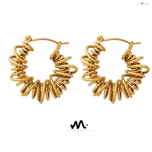 Twisted Spiral Hoop Earrings Copper Gold Plated Geometric U Shape Statement Jewelry For Women Modern Elegant Style