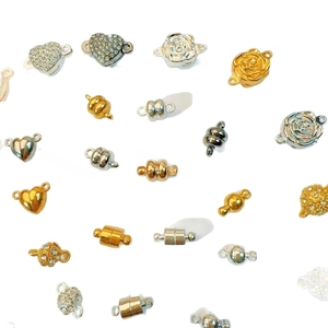 Magnetic jewelry clasps in heart and rose shapes for DIY bracelets and necklaces