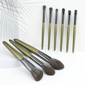 Professional 10pcs olive green makeup brush set with foundation and eyeshadow brushes