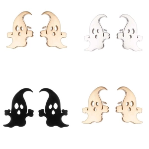 Ghost Halloween earrings set in gold, silver, black, and rose gold stainless steel