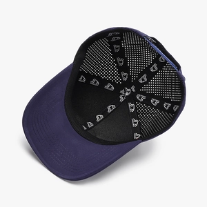 Waterproof baseball cap with breathable mesh back and branded inner lining detail