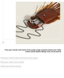 Detail of bohemian fringe crossbody bag showing capacity with sunglasses and smartphone