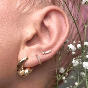 Set di orecchini a cerchio in argento S925 dorato con metallo intrecciato e cristalli brillanti