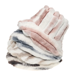 Chapeau Cloche Fausse Fourrure Peluche Rayé Dégradé Tie-Dye Chaud Automne Hiver Extérieur Mode Femmes