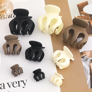 Matte Hair Claw Clip Frosted Plastic Resin Versatile Solid Color Elegant Styling Accessory For Women