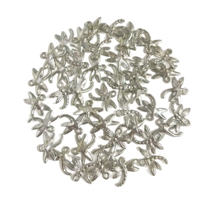 Silver dragonfly charms made of ABS plated plastic for DIY jewelry and beaded crafts