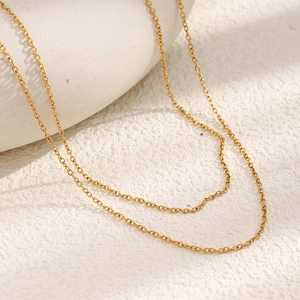 Minimalist Cable Chain Necklace 18K Gold Plated Stainless Steel Versatile Commute Jewelry For Women