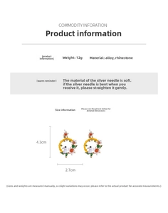 Spécifications détaillées des boucles d'oreilles vintage lapin et fleurs avec alliage