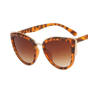 Retro cat-eye sunglasses with tortoiseshell frame and brown gradient lenses in a stylish design
