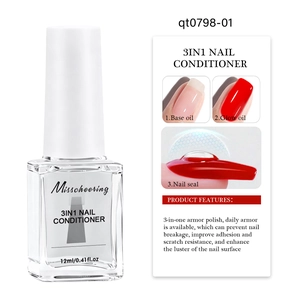 Trattamento per unghie 3 in 1 e top coat in flacone da 12ml per protezione e lucentezza
