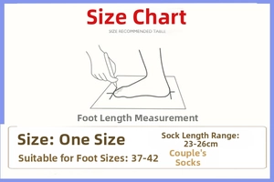 Size chart for Christmas socks showing universal fit for sizes 37-42 and 23-26cm length