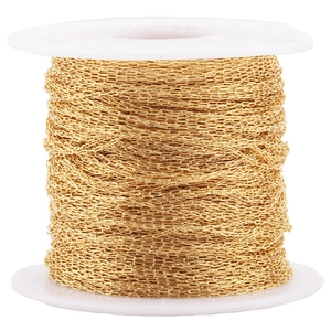 Stainless Steel Jewelry Making Chain Ultra Thin Cross Link Vacuum Plated On Spool For DIY Necklace Bracelet Crafting
