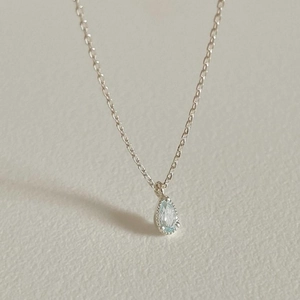 Minimalist Waterdrop Pendant Necklace 925 Sterling Silver Zircon Elegant Jewelry For Women Teardrop Shape