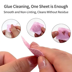 Rosafarbene, fusselfreie Vliestücher mit runder Perforation für die Nagelreinigung