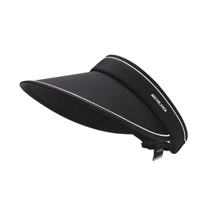 Black foldable ice silk sun visor hat with wide brim for UV protection and outdoor style