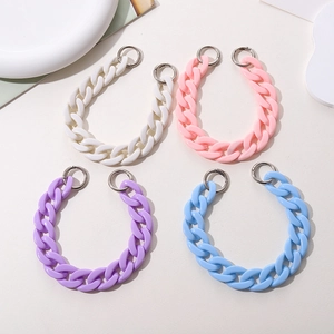 Colorful acrylic chain straps in candy colors with metal clasps for water cups and phone cases