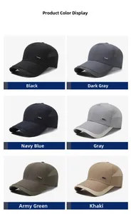 Breathable mesh baseball hats in six colors including black, navy, and army green