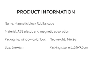 Detailed product information and specifications for magnetic block assembly cubes