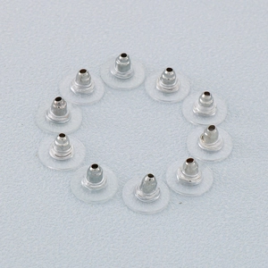 Earring Backs Stoppers Stainless Steel Silicone Clear Round Disc Pad Findings For Jewelry Making Crafting Supplies