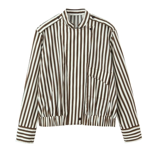 Blusa A Righe Da Donna Camicia Con Bottoni Ed Spalline Retro Casual Top In Poliestere