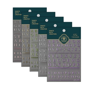 Stereo alphabet nail stickers set in gold and silver colors with metallic finish M-146