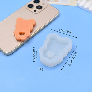 Bear shaped silicone mold for DIY resin casting and baking with dimension details