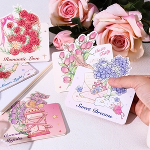 Floral illustration greeting cards featuring roses and tulips for gift decoration
