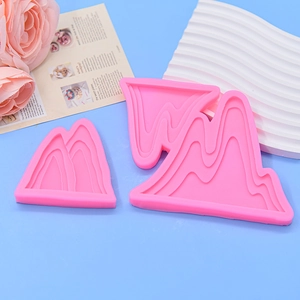 Pink mountain range silicone mold for chocolate fondant and DIY cake decorations