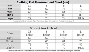 Size guide for mesh mini dress including bust, waist, hip and length measurements in cm