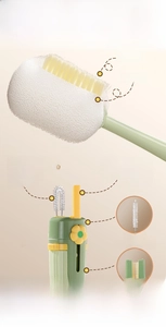 5-in-1 multi-functional cleaning brush kit showing sponge, straw and gap brush details
