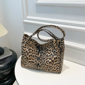Große Shopper-Tasche mit Leopardenmuster für Damen, ideal für Studium und Alltag