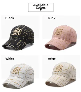 Détails des casquettes de baseball tendance en noir, rose, blanc et couleur beige