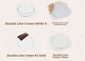 Dual-line crown headbands in white K, imitation gold, KC gold and silver DIY base