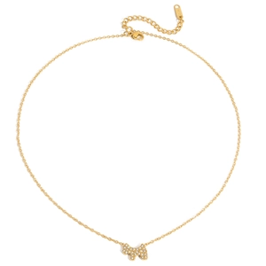Collier en acier inoxydable doré avec pendentif chien en strass et chaîne ajustable