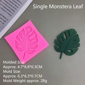 Pink flamingo monstera leaf silicone mold for DIY cake fondant and chocolate decorating