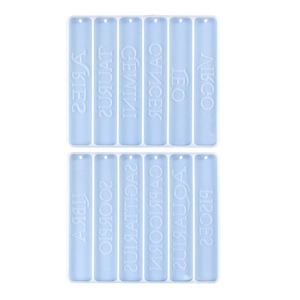 Moule en silicone 12 constellations pour marque-pages ou bijoux en bleu clair