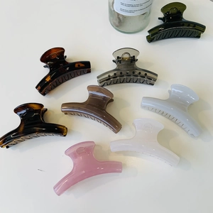 Hair Claws Shark Clips Acrylic Resin Strong Hold Non Slip French Style Elegant Matte Glossy Solid Color For Women Girls