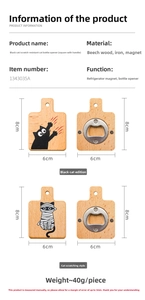 Detailed view of wooden cat paw bottle opener with magnetic back and steel hardware