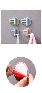Three-arm rotating wall hooks with strong adhesive backing and easy peel installation