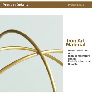 Detail of handcrafted gold iron candle holder with rustproof high-temperature finish