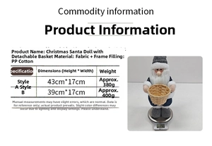 Detailed size and weight parameters of Christmas Santa doll with woven basket