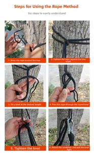 Detailed step-by-step guide for outdoor hammock straps with heavy duty carabiners