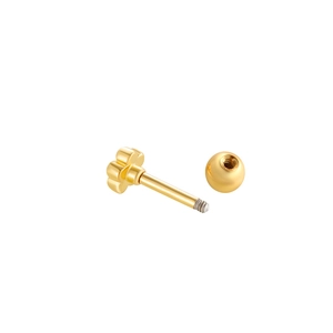 Golden flower helix piercing stud with sparkling cubic zirconia and screw ball back