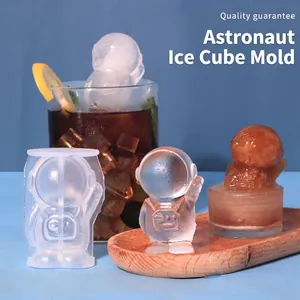 Astronaut Ice Cube Mold Food Grade Silicone 3D Waving Spaceman DIY Flexible Reusable For Cold Drinks Chocolate Baking