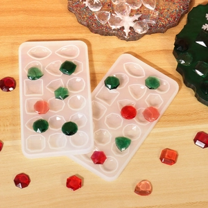 Stampi in silicone traslucido con varie forme geometriche per gioielli in resina fai-da-te
